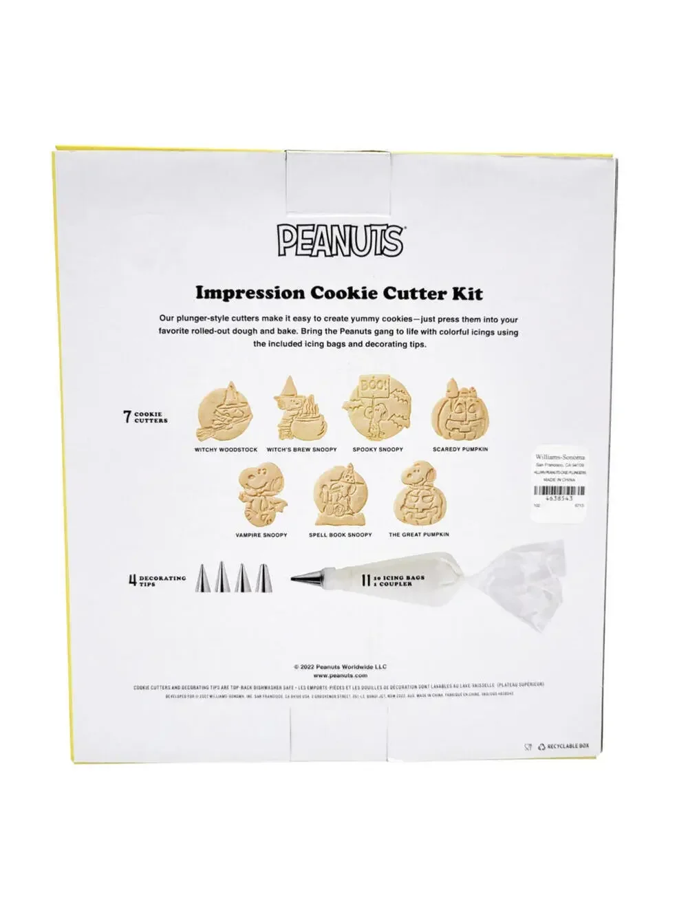 Williams Sonoma Peanuts Snoopy Halloween Cookie Cutter Kit 22-PC Plunger Style